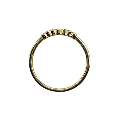 Dainty Ring Band with Black Cubic Zirconia Stones for Women