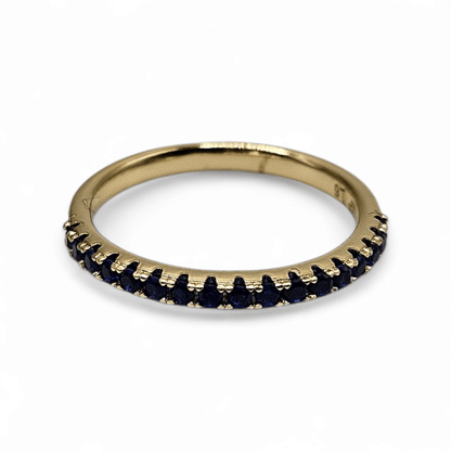 Dainty Ring Band with Cubic Zirconia Stones Pink or Blue for Women