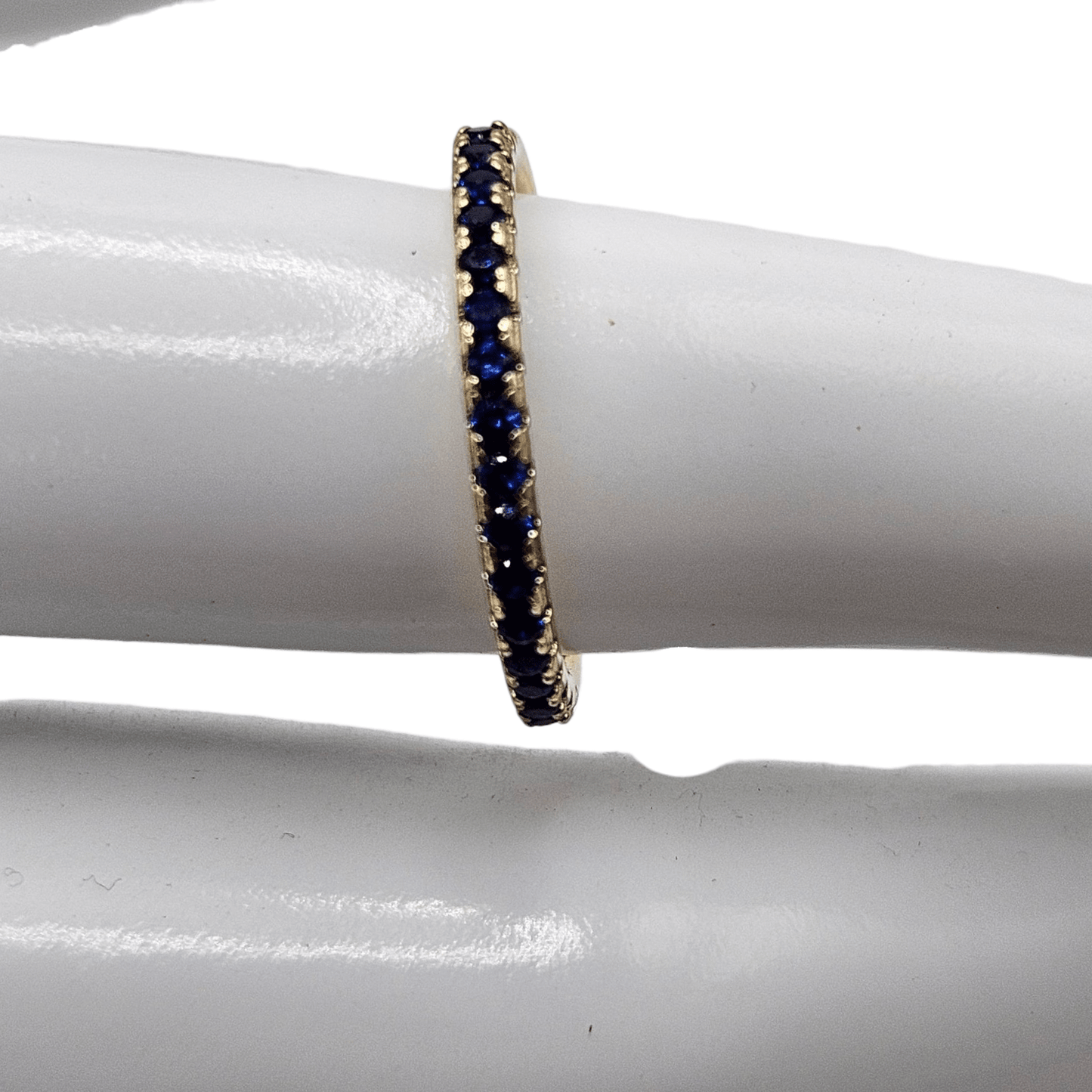 Dainty Ring Band with Cubic Zirconia Stones Pink or Blue for Women