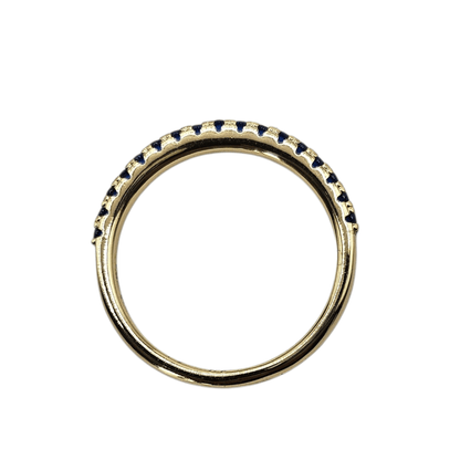 Dainty Ring Band with Cubic Zirconia Stones Pink or Blue for Women