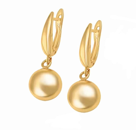 Dangling Ball 14k Gold Plated Earrings for Women
