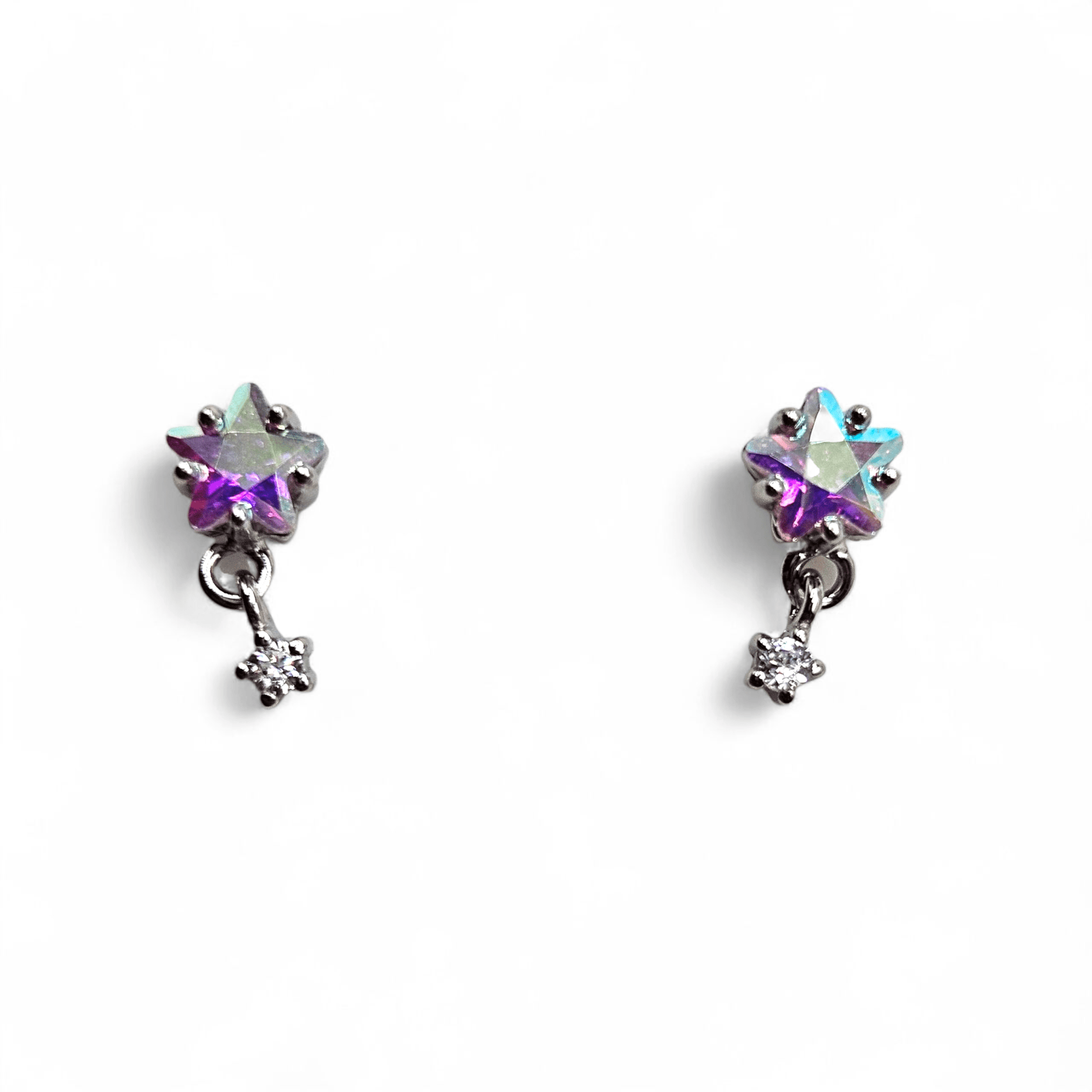 Dangling Stars Stud Earrings Silver 925 for Girls
