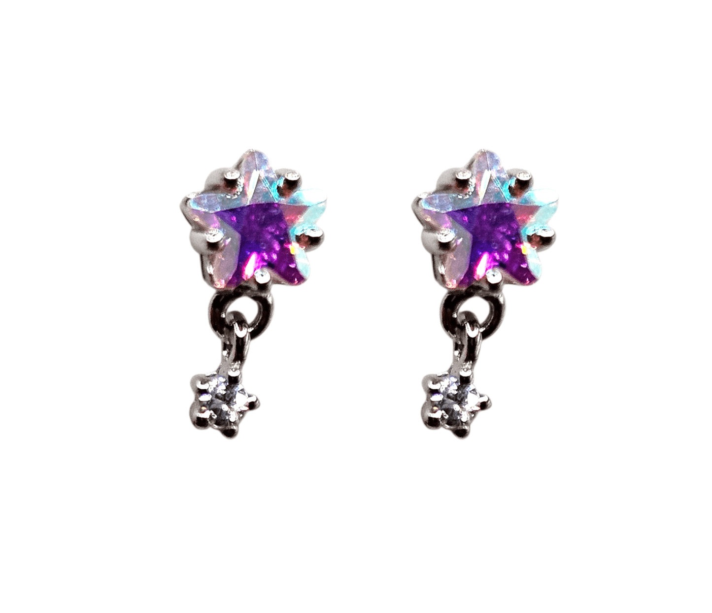 Dangling Stars Stud Earrings Silver 925 for Girls