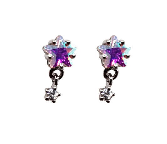 Dangling Stars Stud Earrings Silver 925 for Girls
