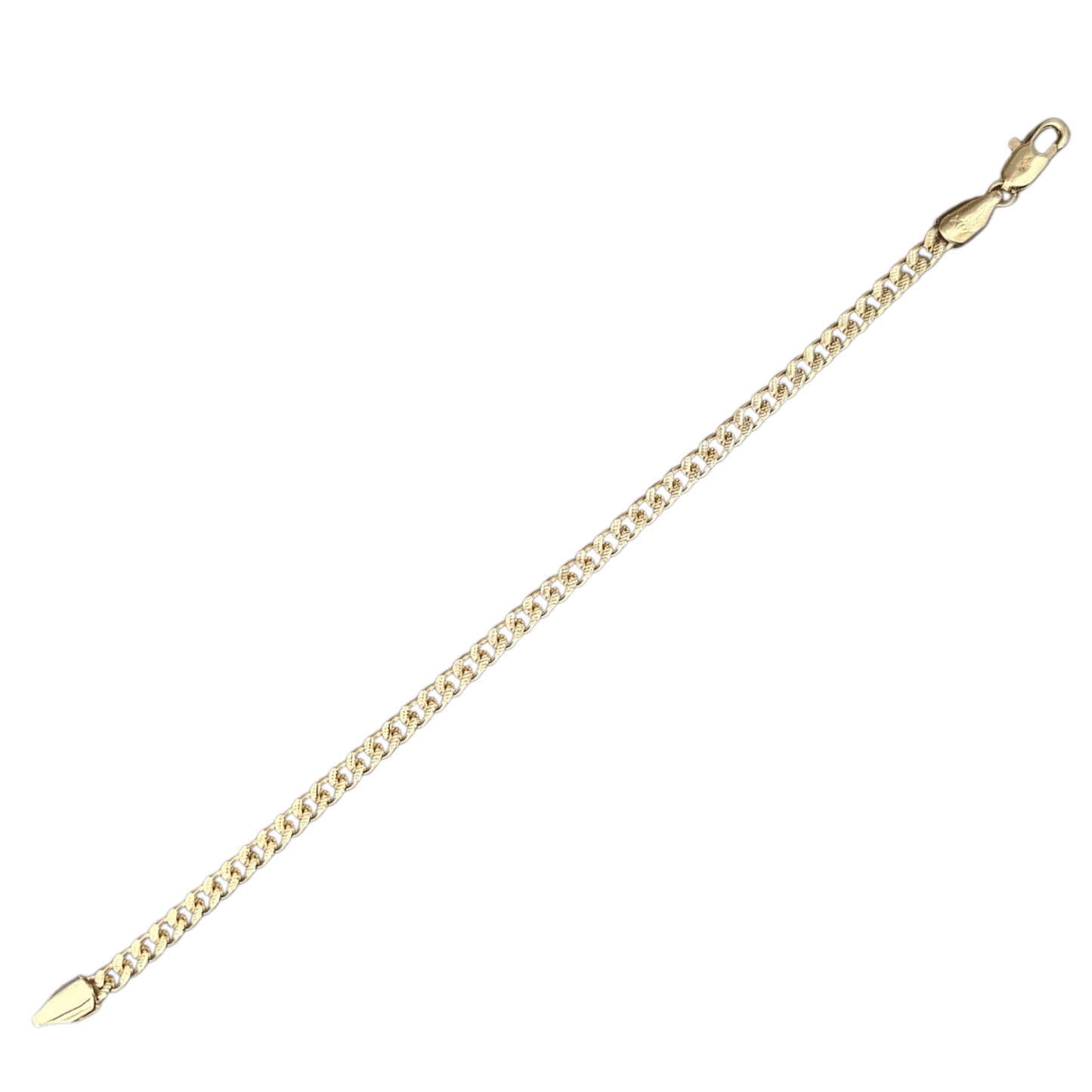Diamond Cut Link 14k Gold Plated Bracelet 7"Long