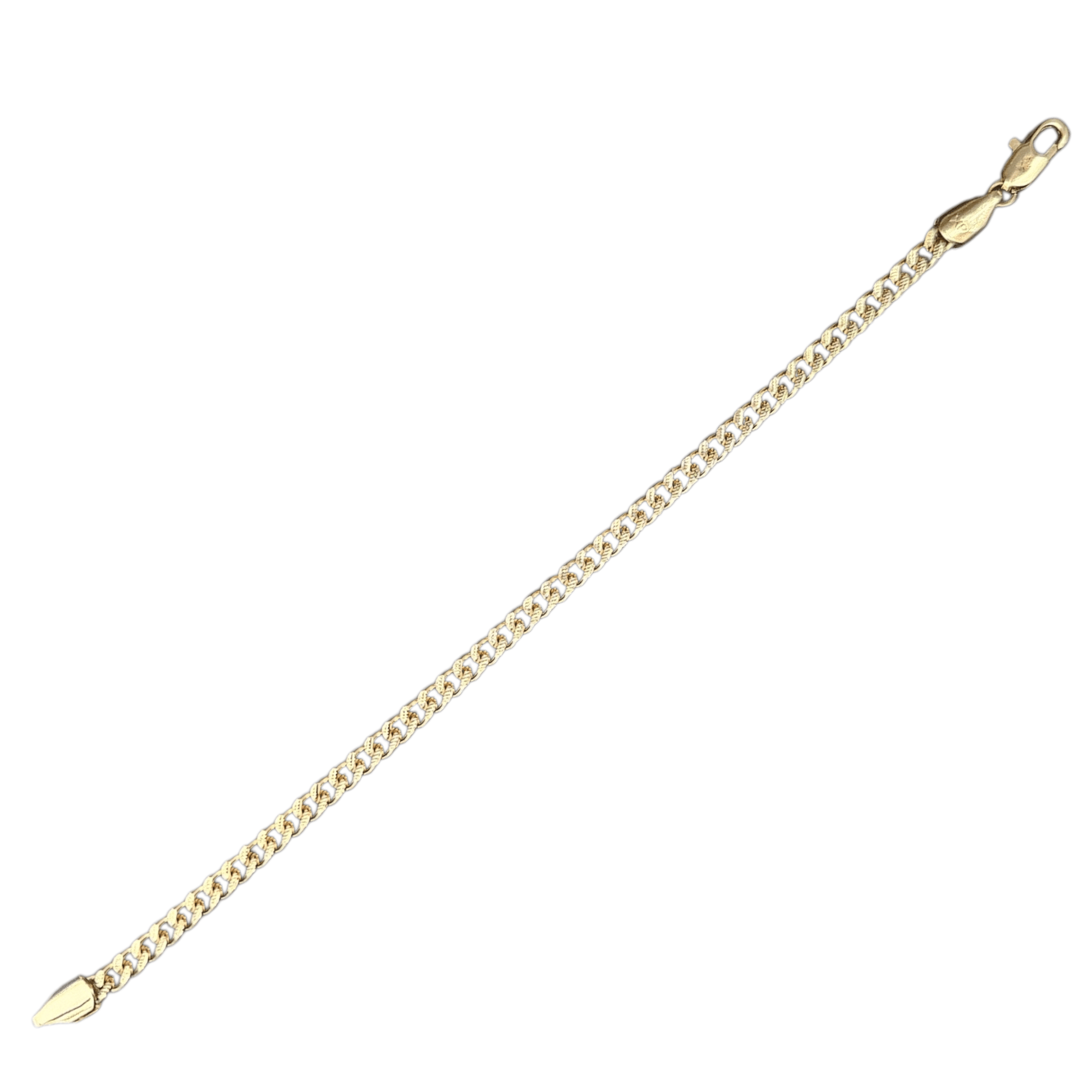 Diamond Cut Link 14k Gold Plated Bracelet 7"Long