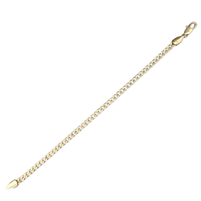 Diamond Cut Link 14k Gold Plated Bracelet 7"Long