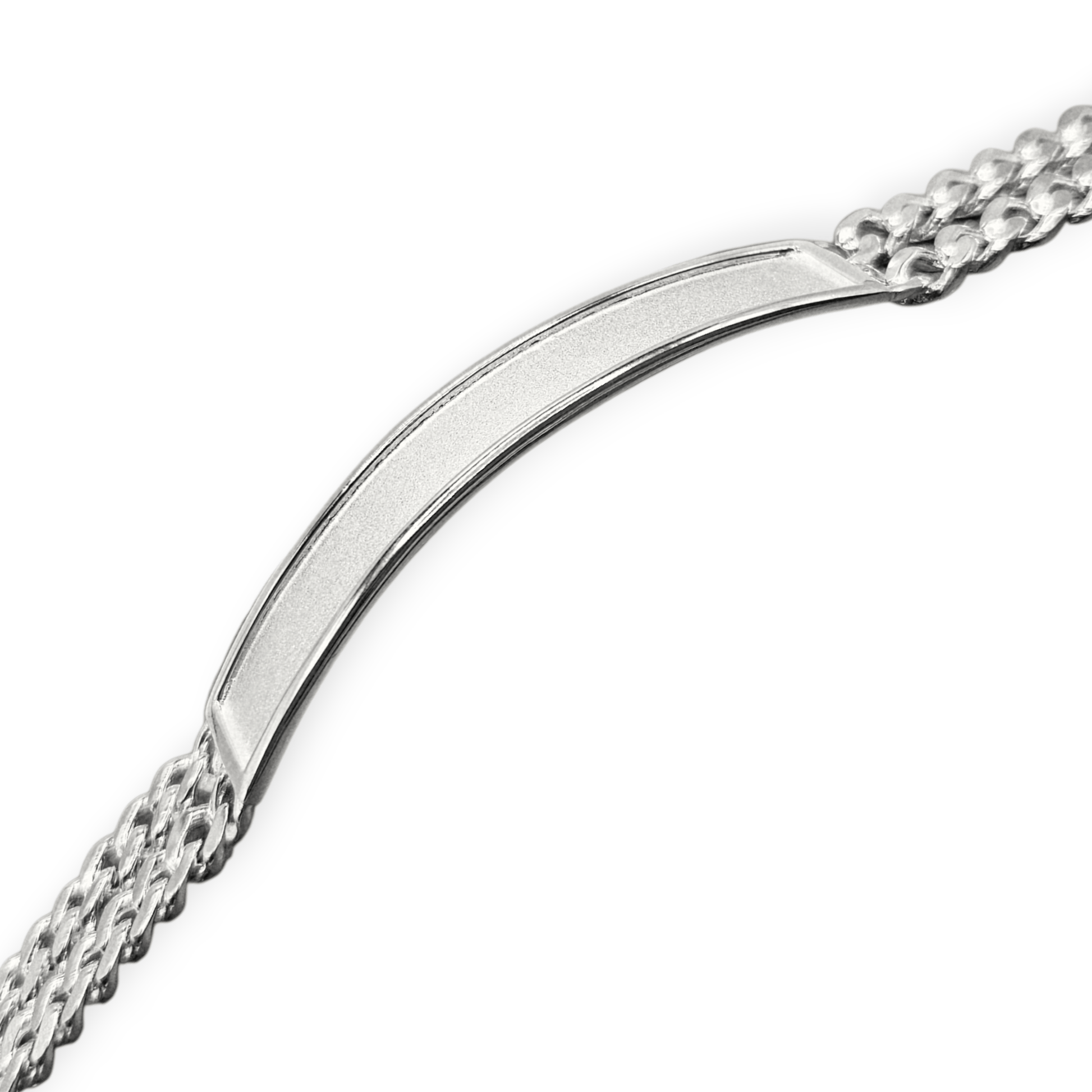 Double Cuban Chain Silver Bracelet For Men 8"L