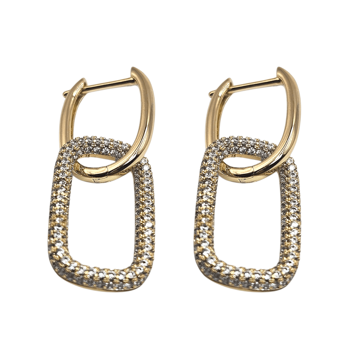 Double Paperclip 14K Gold Plated Hoop Earrings
