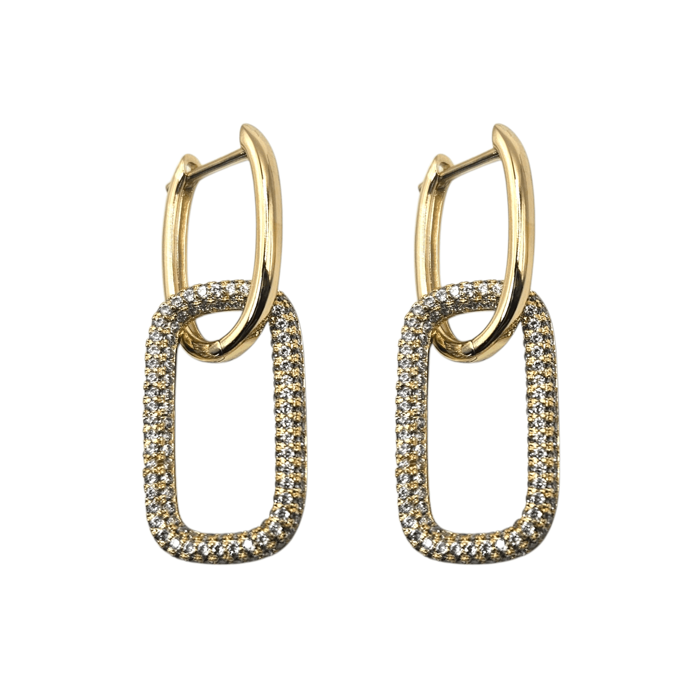 Double Paperclip 14K Gold Plated Hoop Earrings