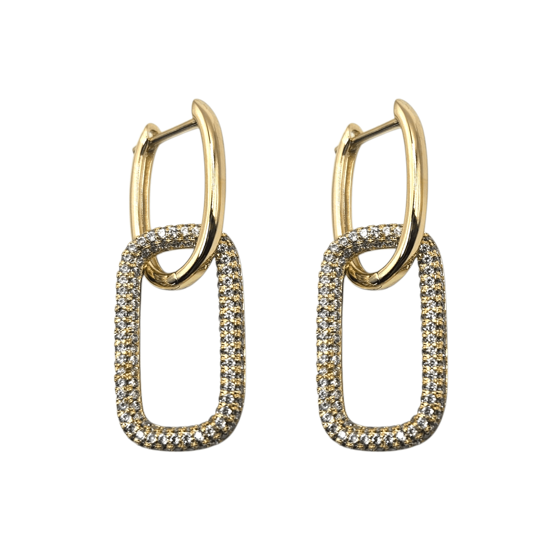 Double Paperclip 14K Gold Plated Hoop Earrings