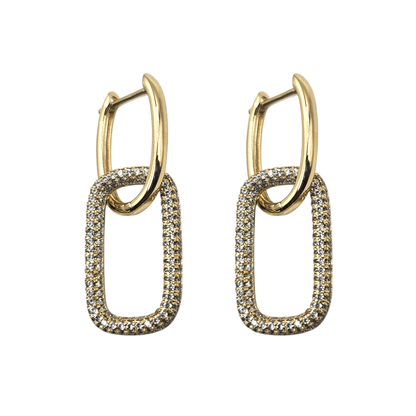 Double Paperclip 14K Gold Plated Hoop Earrings