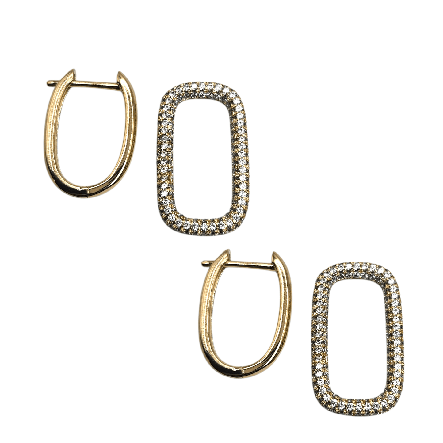 Double Paperclip 14K Gold Plated Hoop Earrings