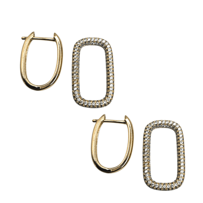 Double Paperclip 14K Gold Plated Hoop Earrings