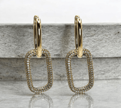 Double Paperclip 14K Gold Plated Hoop Earrings