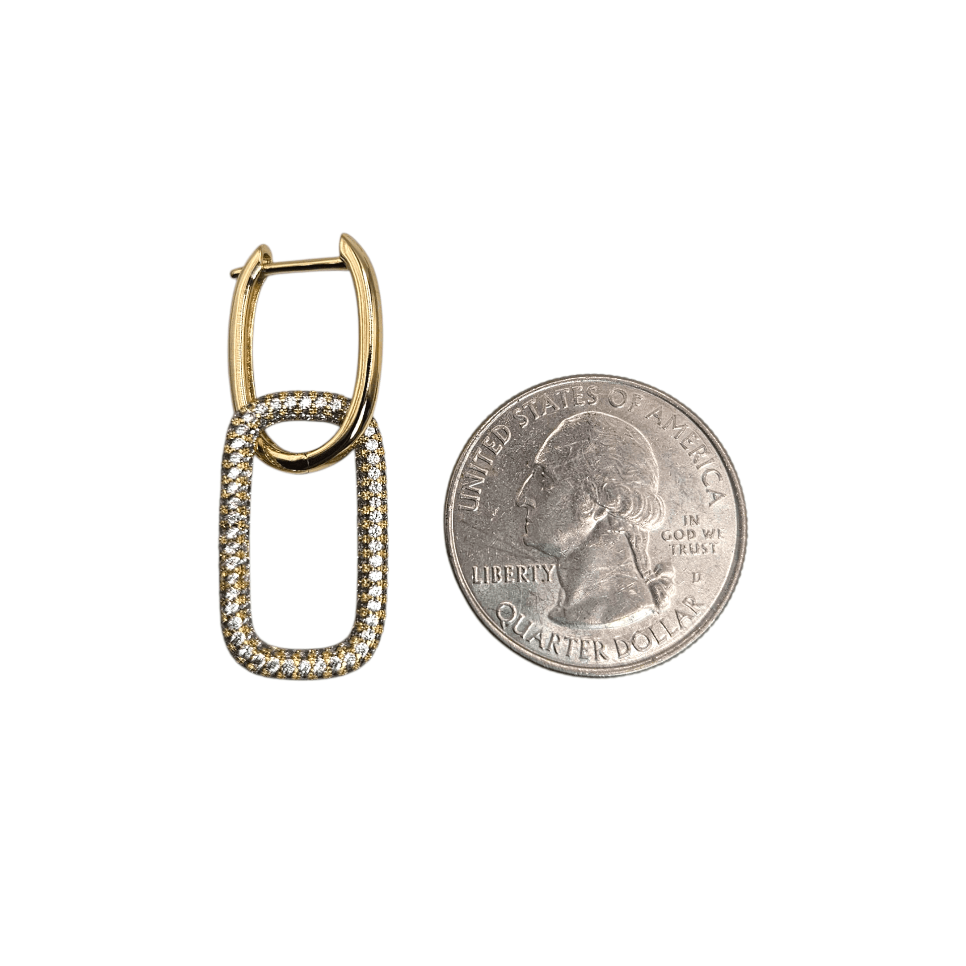 Double Paperclip 14K Gold Plated Hoop Earrings