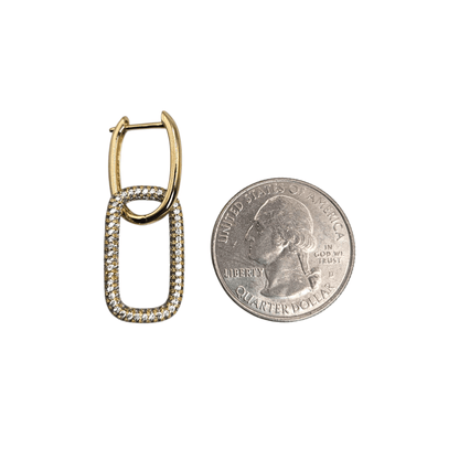 Double Paperclip 14K Gold Plated Hoop Earrings