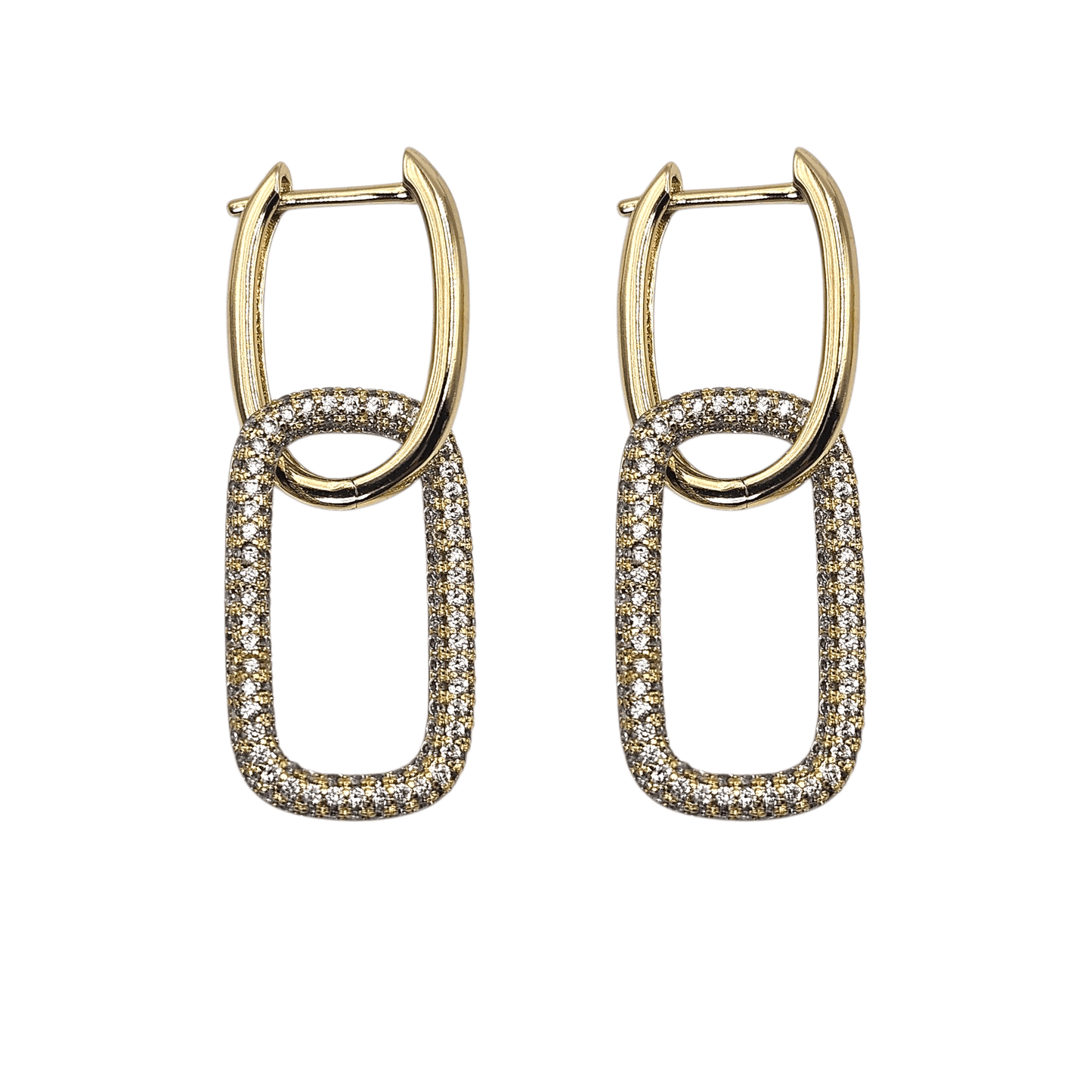Double Paperclip 14K Gold Plated Hoop Earrings