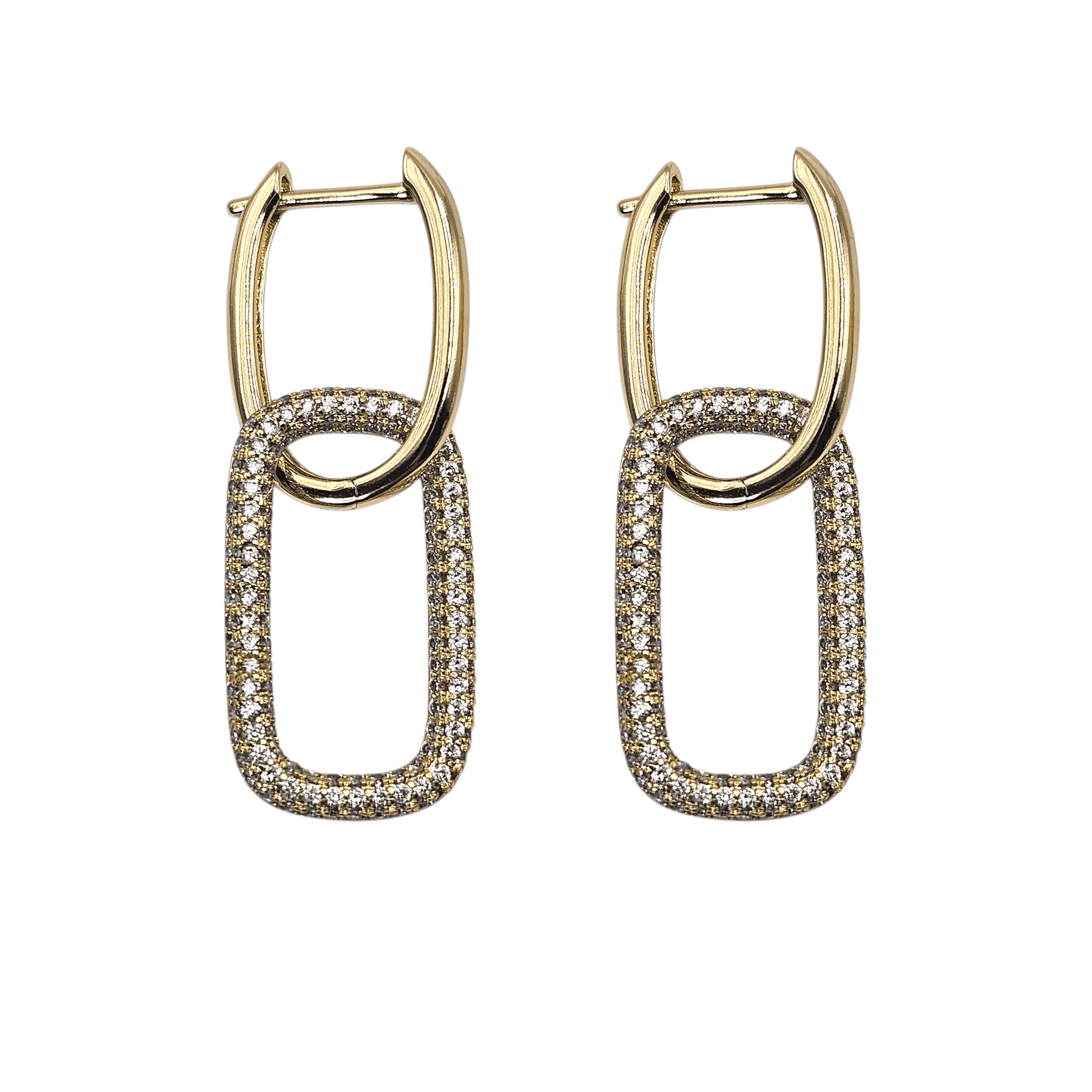 Double Paperclip 14K Gold Plated Hoop Earrings