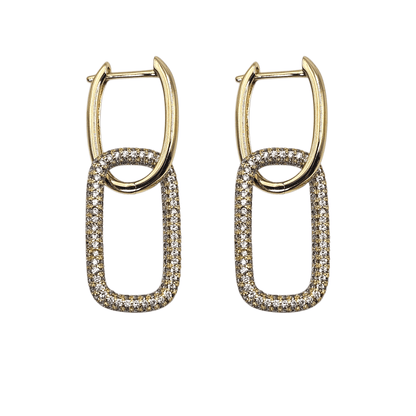 Double Paperclip 14K Gold Plated Hoop Earrings