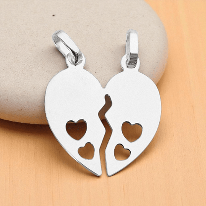 Engravable Custom Couple's Heart Pendant Silver 925 Gifts for Couples or Friends