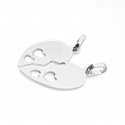 Engravable Custom Couple's Heart Pendant Silver 925 Gifts for Couples or Friends