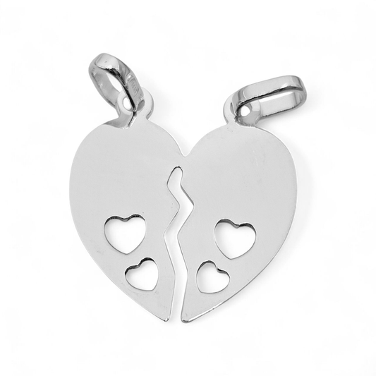 Engravable Custom Couple's Heart Pendant Silver 925 Gifts for Couples or Friends