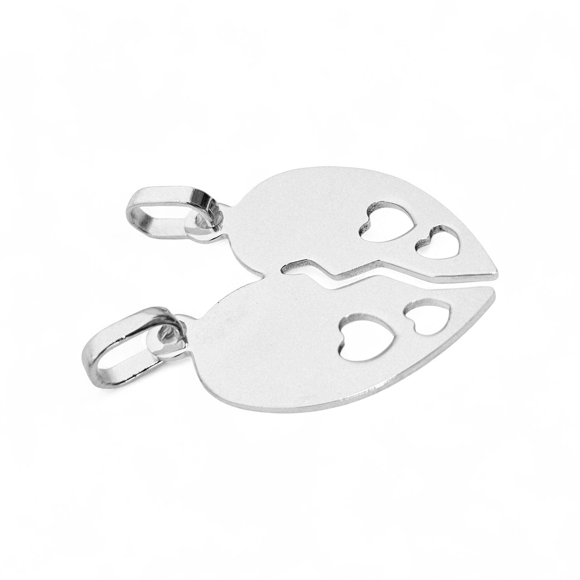 Engravable Custom Couple's Heart Pendant Silver 925 Gifts for Couples or Friends