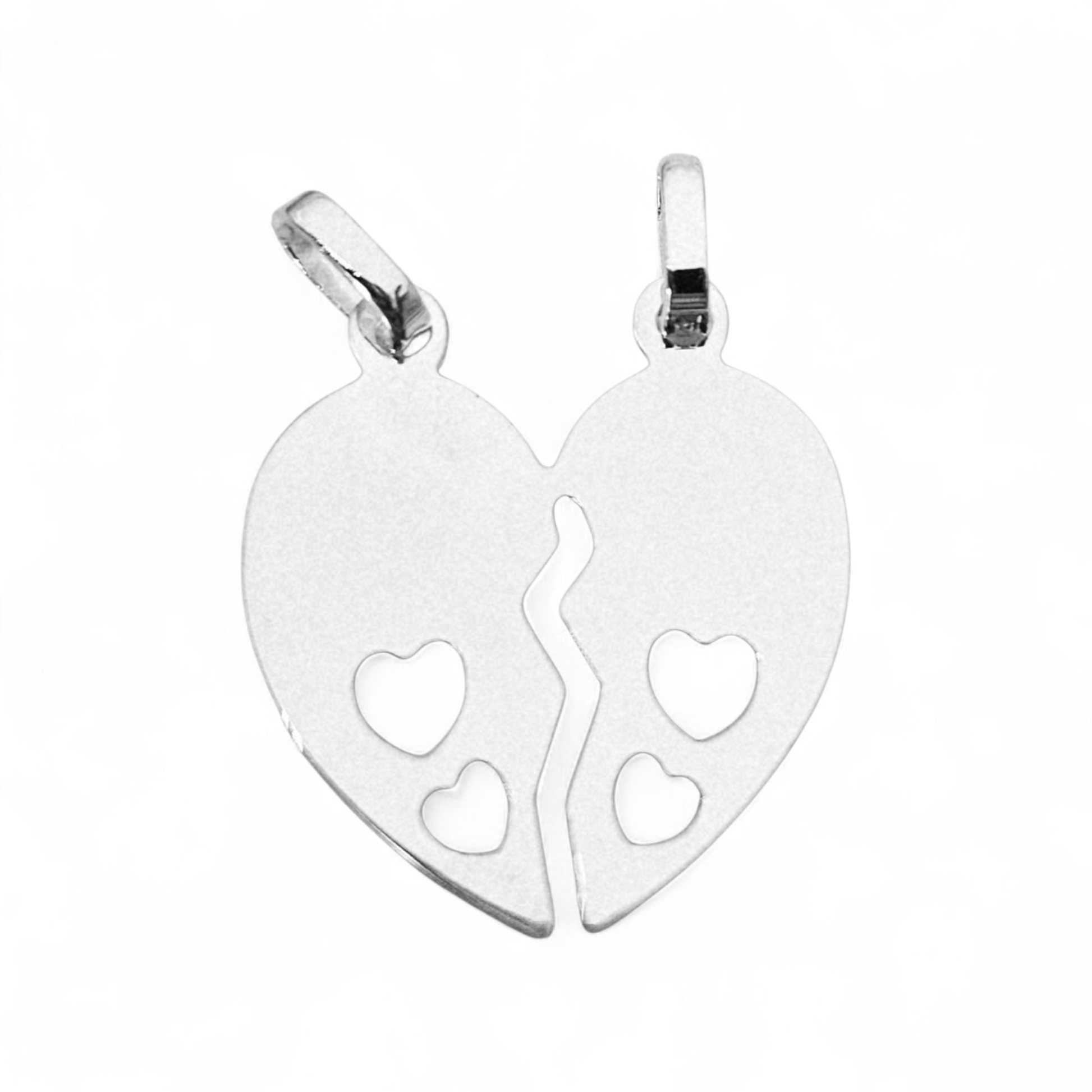 Engravable Custom Couple's Heart Pendant Silver 925 Gifts for Couples or Friends