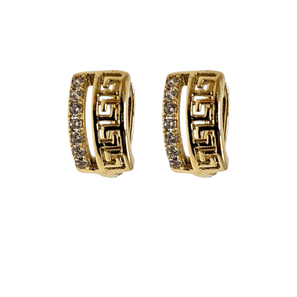 Fancy 14K Gold Plated Hoop Women Earrings 12mm