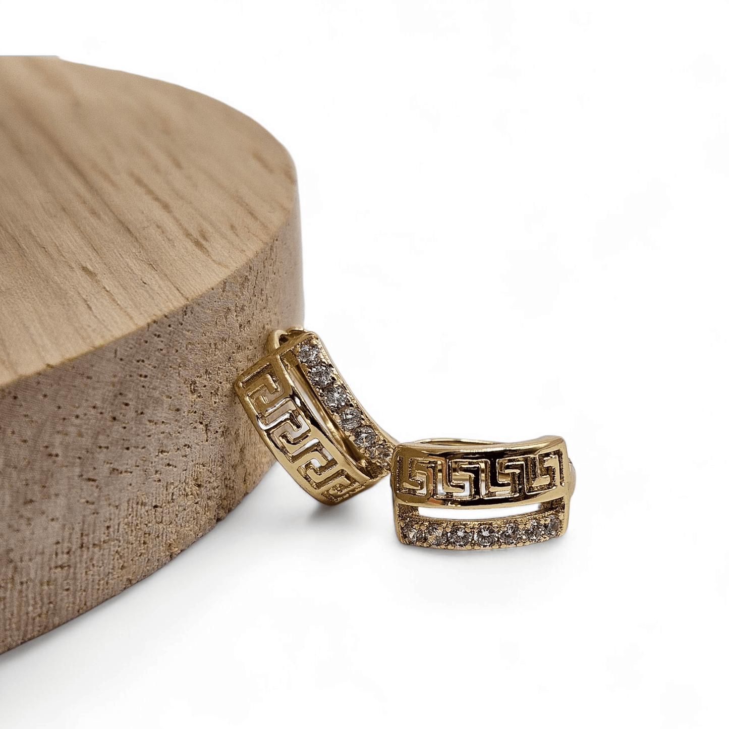 Fancy 14K Gold Plated Hoop Women Earrings 12mm