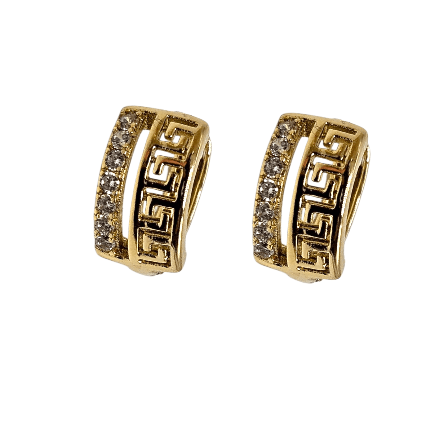 Fancy 14K Gold Plated Hoop Women Earrings 12mm