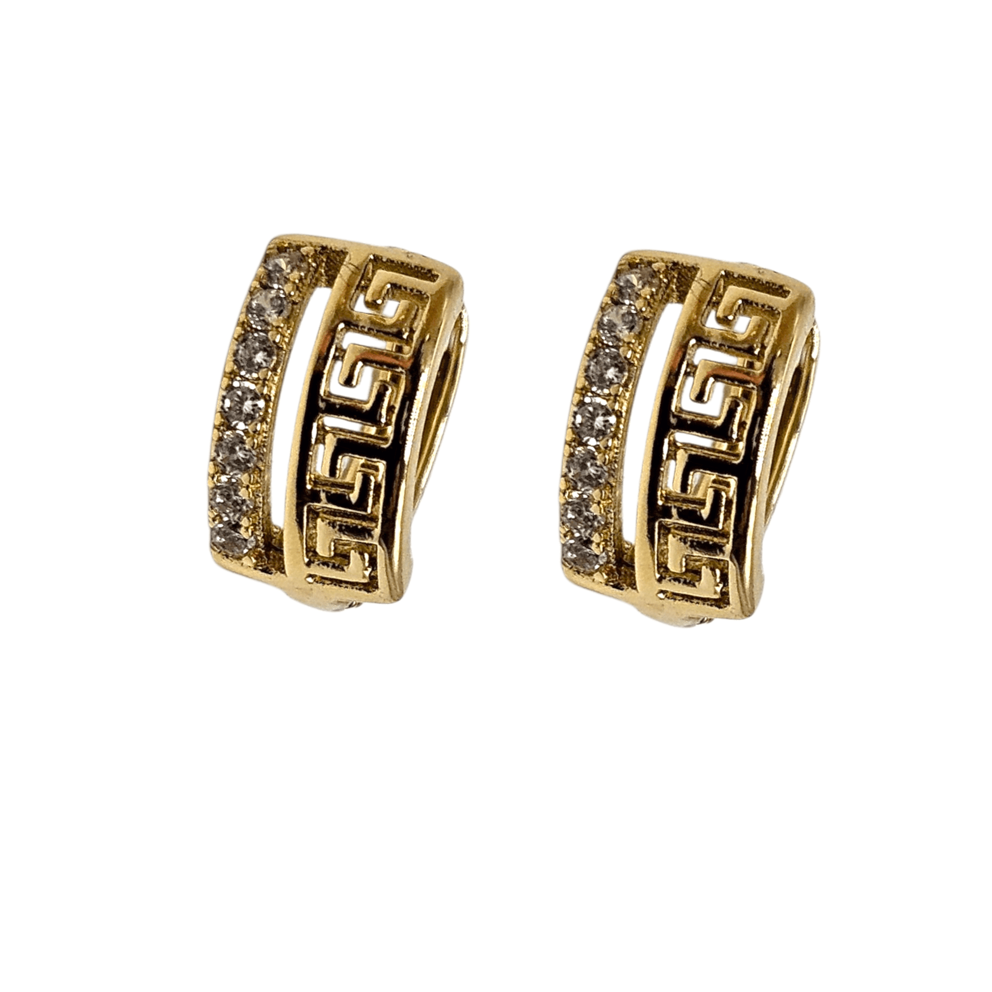 Fancy 14K Gold Plated Hoop Women Earrings 12mm