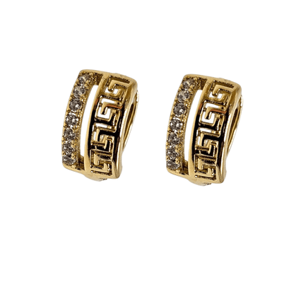 Fancy 14K Gold Plated Hoop Women Earrings 12mm