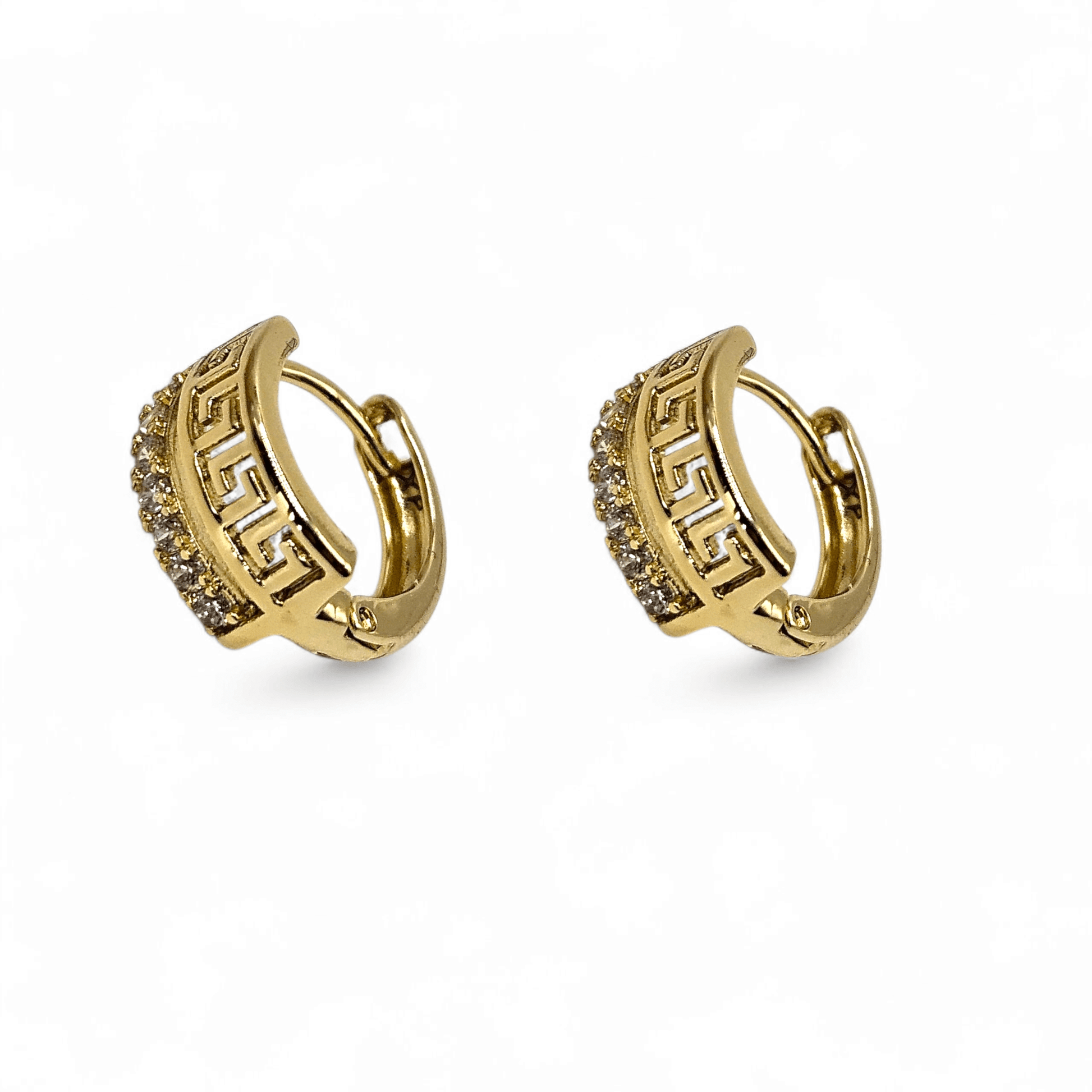 Fancy 14K Gold Plated Hoop Women Earrings 12mm