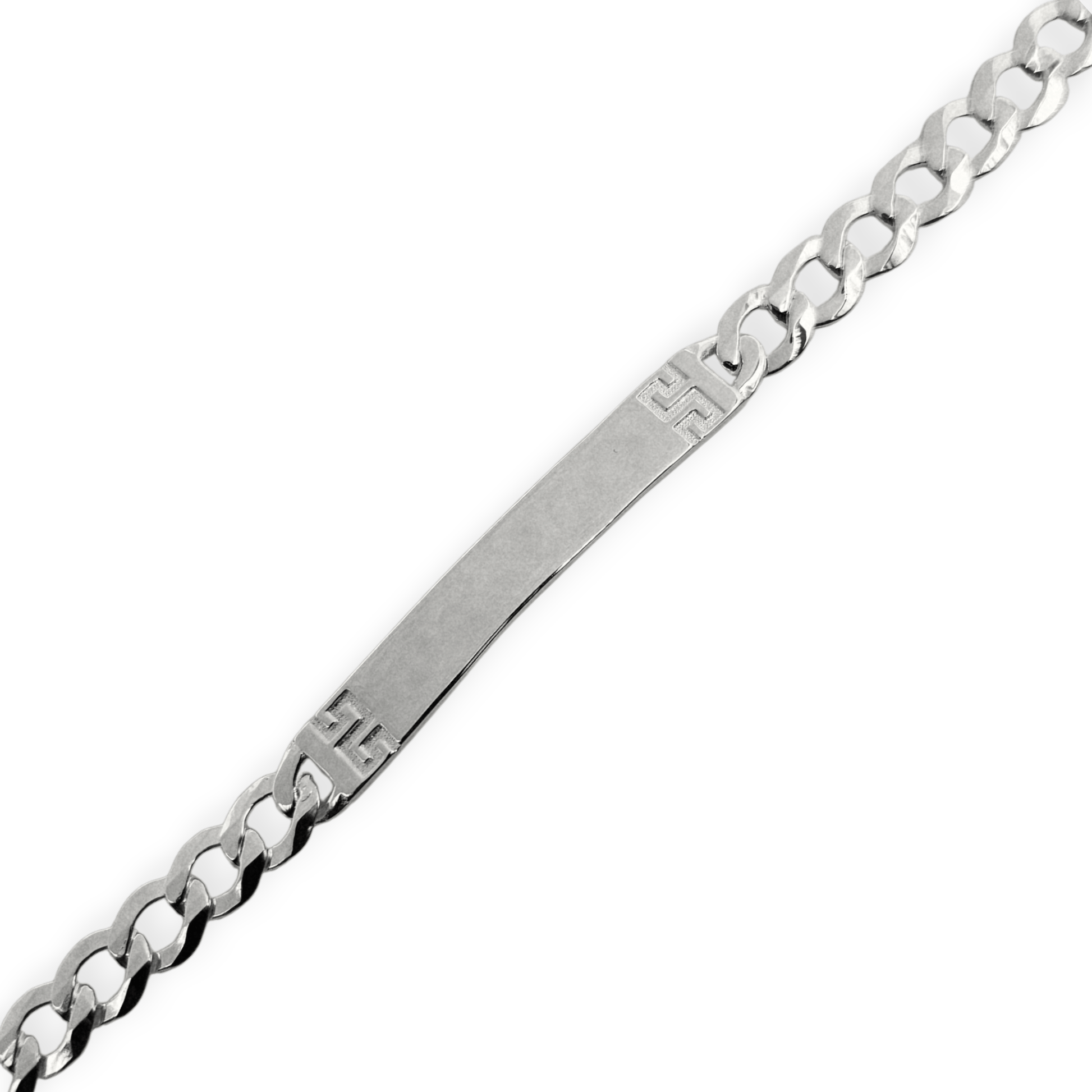 Fancy Customizable Sterling Silver 925 Bracelet 6.5"L Cuban Unisex - Free Laser Engraving