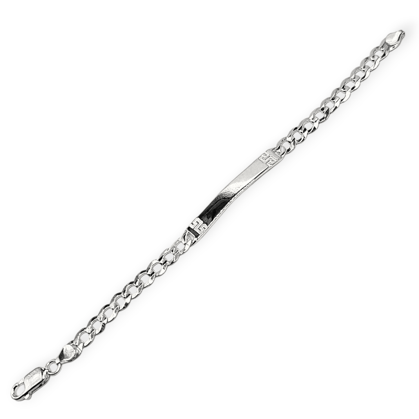 Fancy Customizable Sterling Silver 925 Bracelet 6.5"L Cuban Unisex - Free Laser Engraving