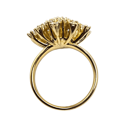 Fancy Flower Ring 14k Gold Plated for Women