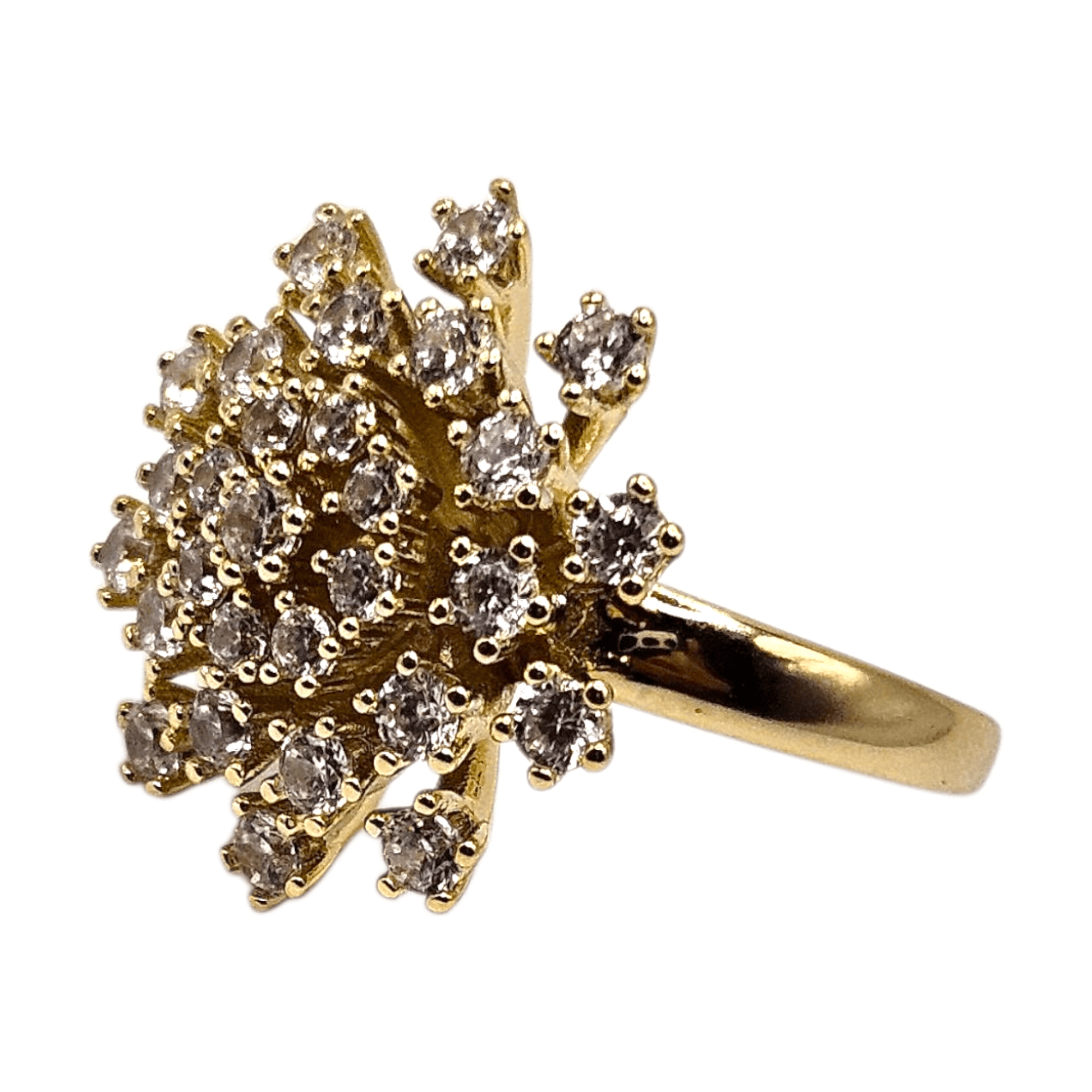 Fancy Flower Ring 14k Gold Plated for Women