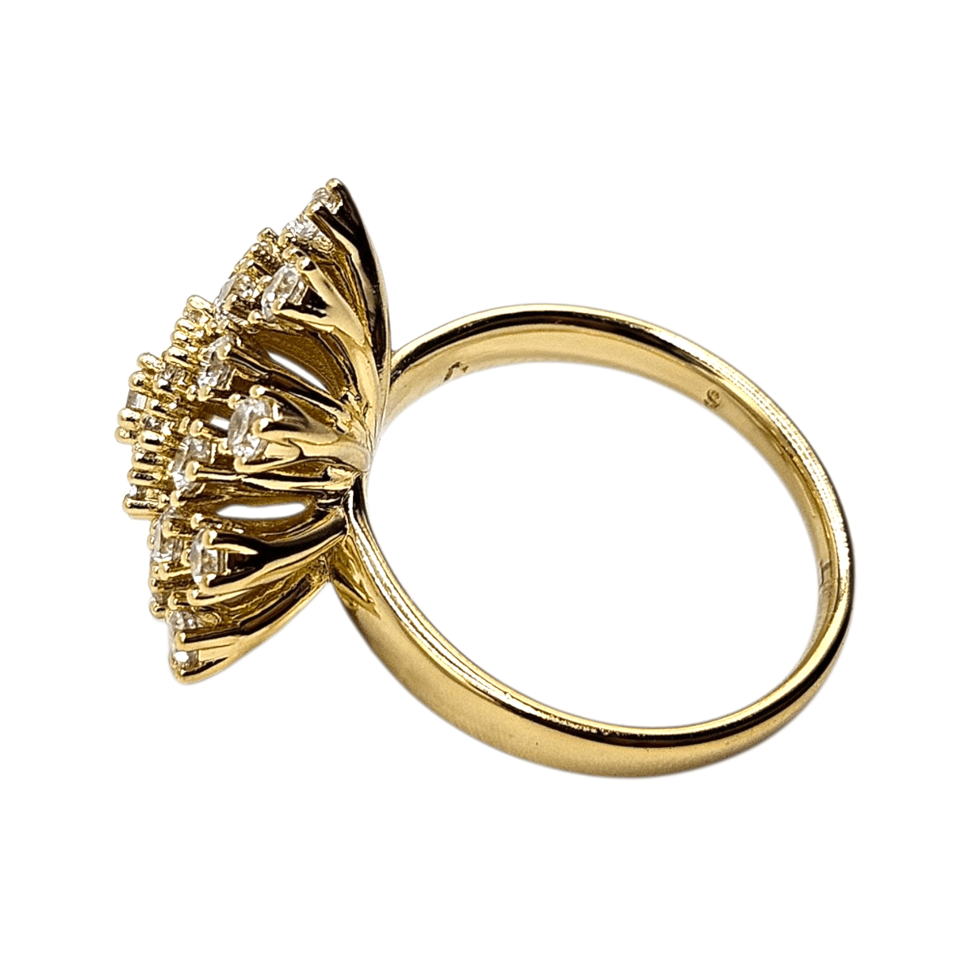 Fancy Flower Ring 14k Gold Plated for Women