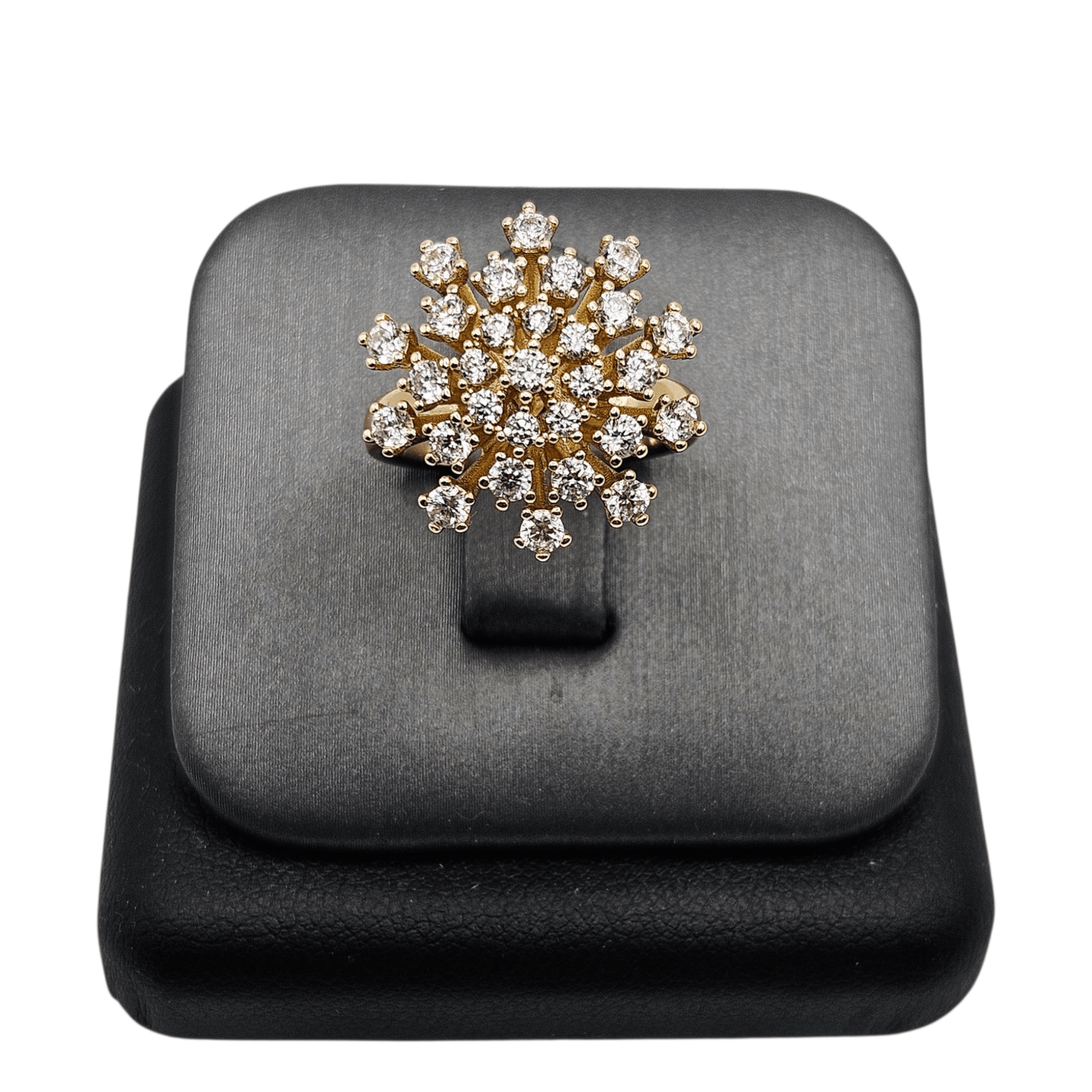 Fancy Flower Ring 14k Gold Plated for Women