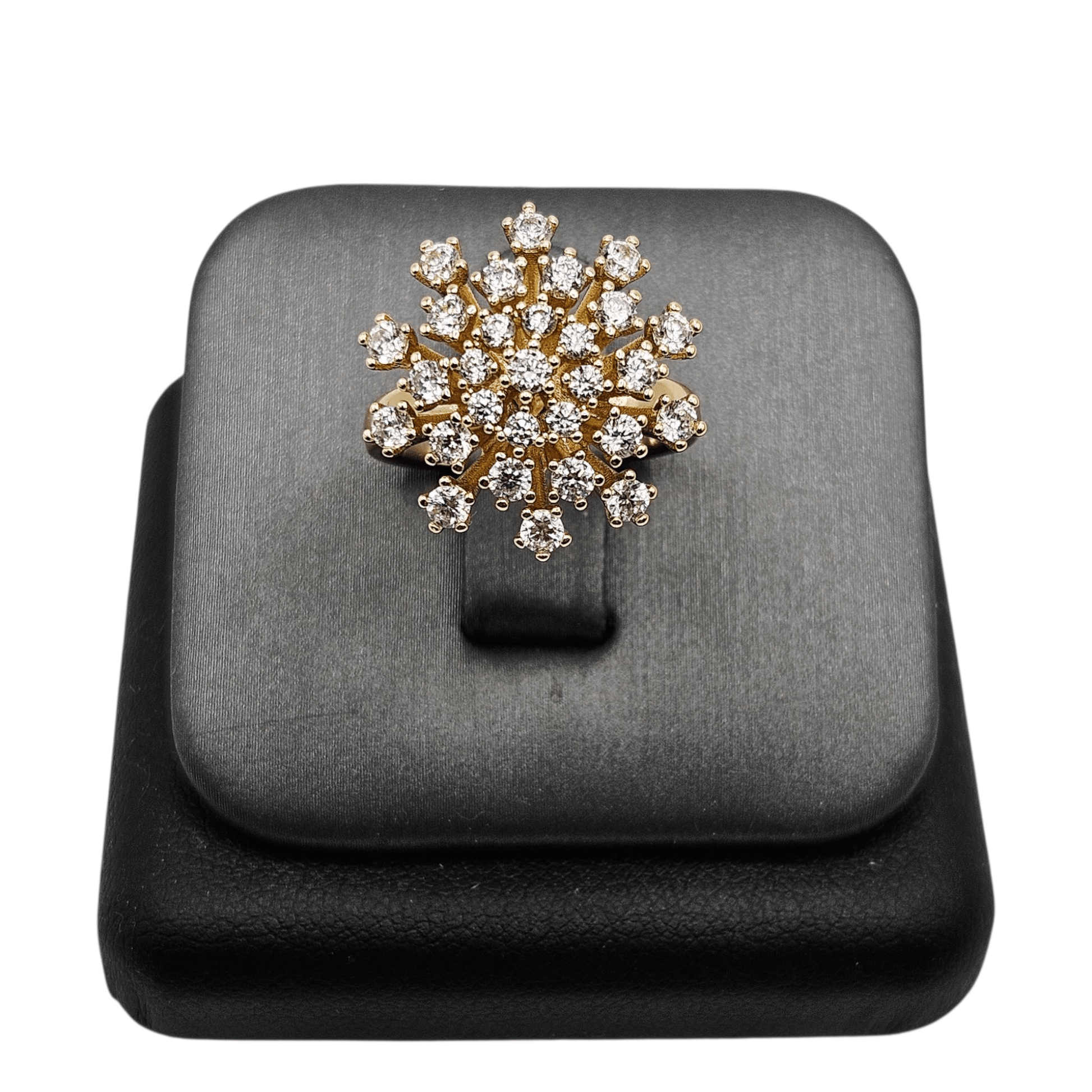 Fancy Flower Ring 14k Gold Plated for Women