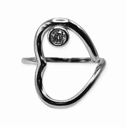 Fancy Heart Shape Silver 925 Ring