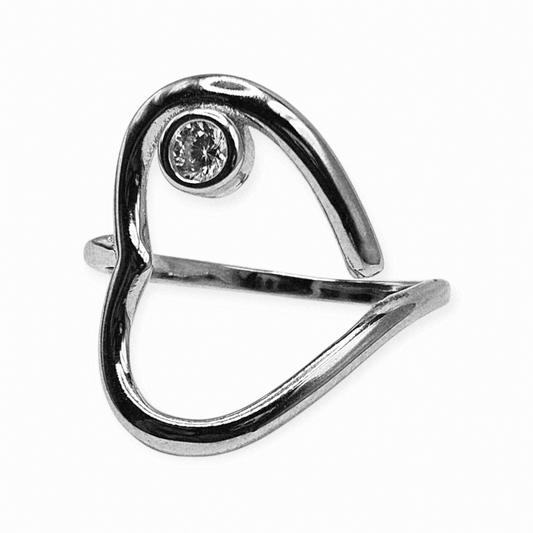 Fancy Heart Shape Silver 925 Ring