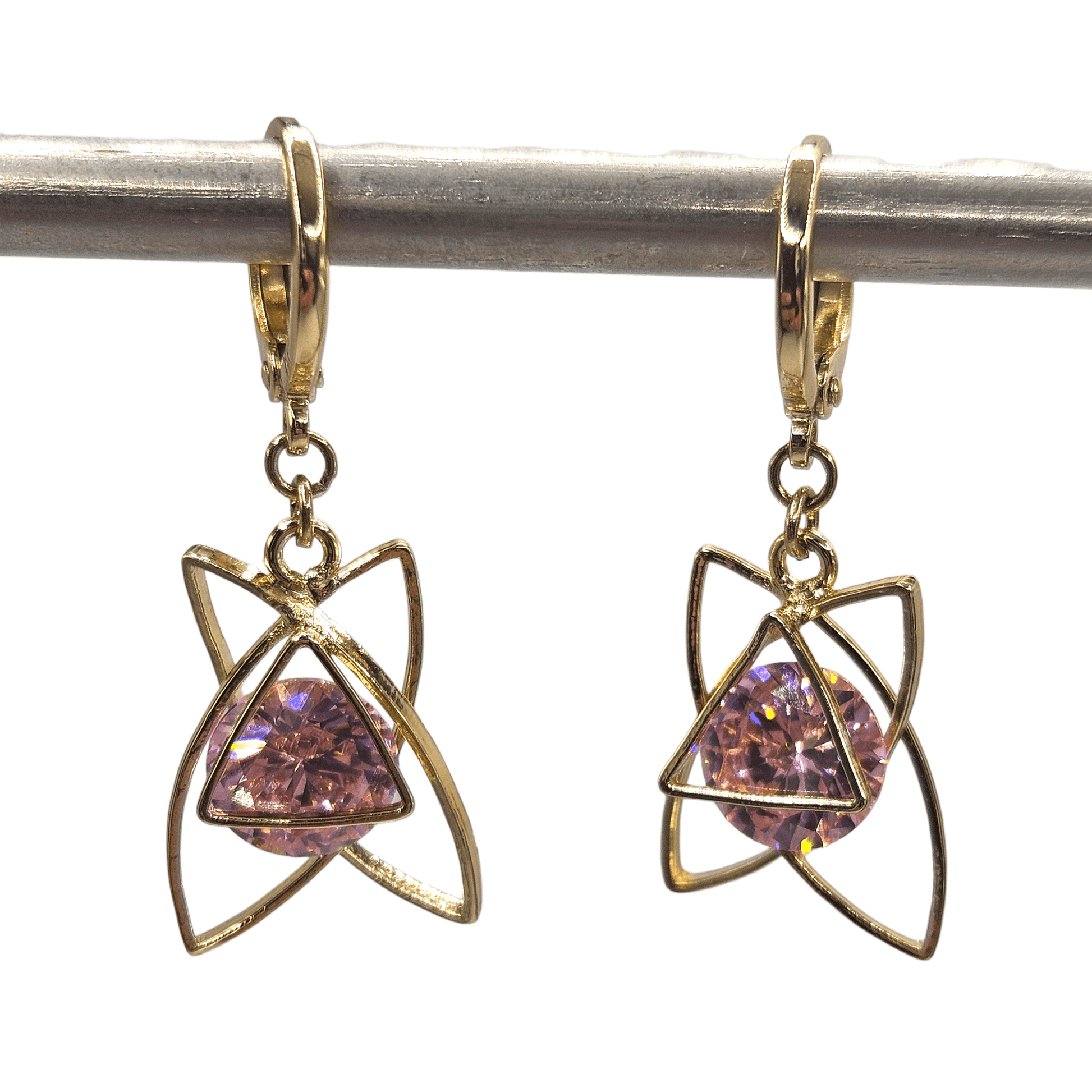 Fancy Hoop 14K Gold Plated Women Earrings