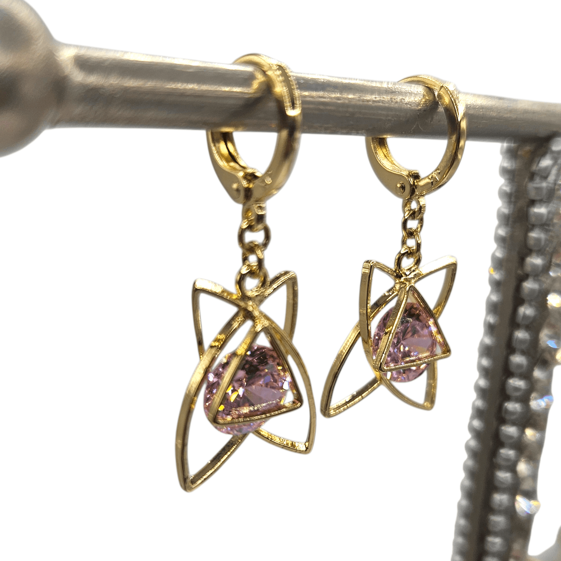 Fancy Hoop 14K Gold Plated Women Earrings