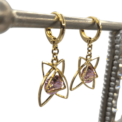 Fancy Hoop 14K Gold Plated Women Earrings