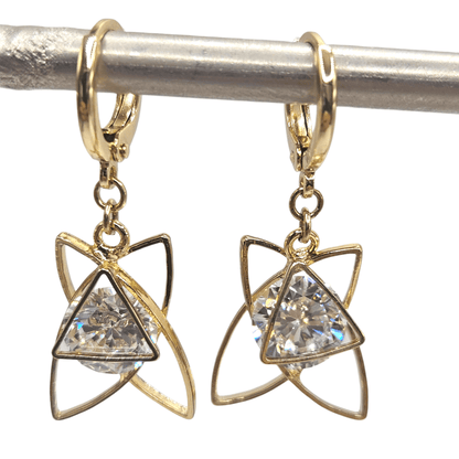 Fancy Hoop 14K Gold Plated Women Earrings