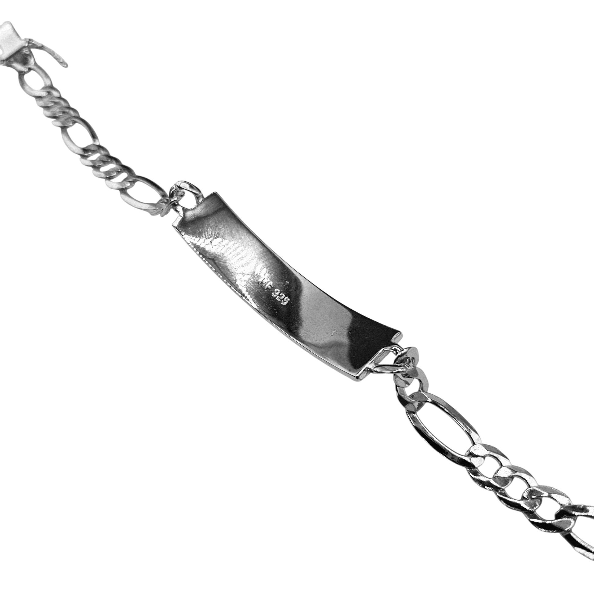 Fancy ID Plate Silver 925 Bracelet for Men 9.5"
