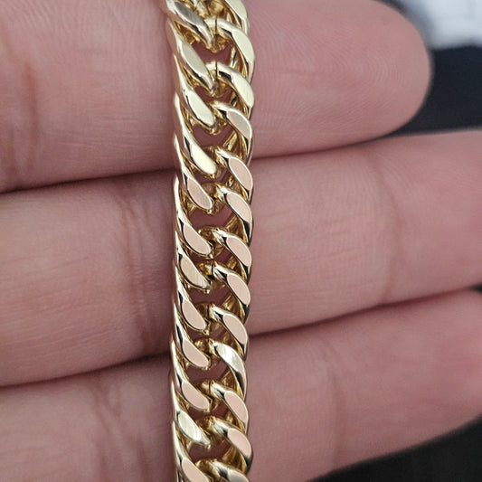 Fancy Link 14K Gold Plated Bracelet for Women 8mm Wide 7" Long